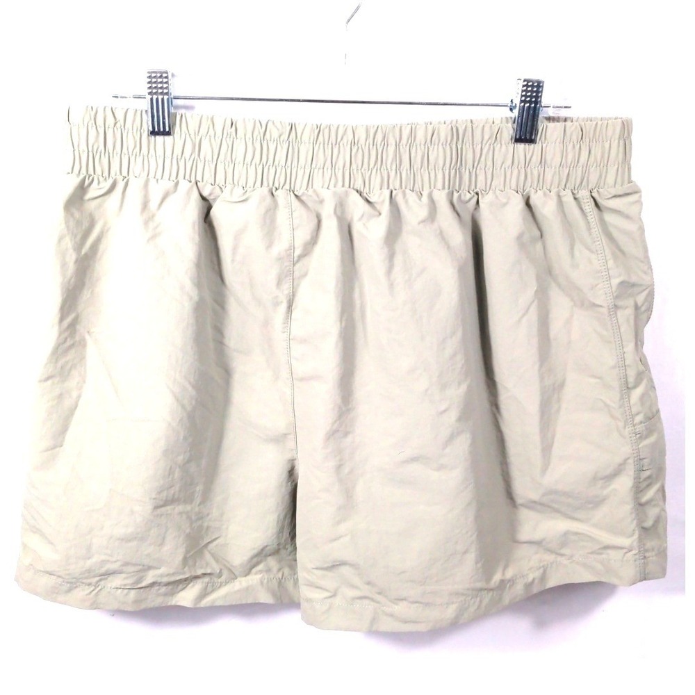 Layer 8 Womens XL Qwick-Dry Nylon Athletic Cargo Shorts Tan Elastic Waist Hiking